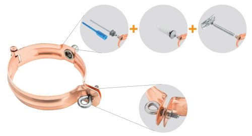 Svodová objímka bez hrotu Ø 120 mm, KJG, Cu - měď
