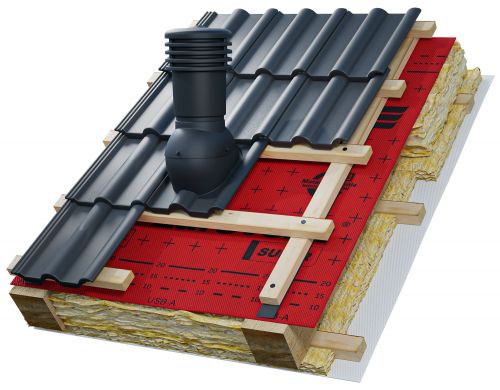 Větrací komínek 150 VENTOS X R pro betonové krytiny - černá RAL 9005