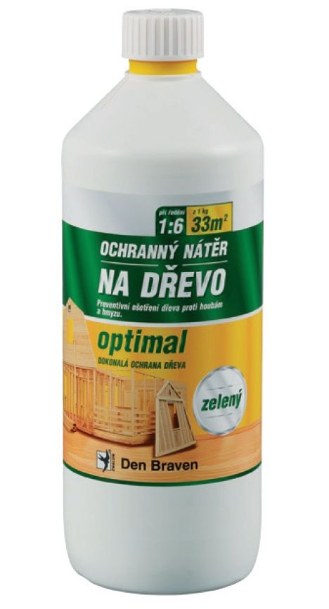 Ochranný nátěr na dřevo OPTIMAL Den Braven  (1 kg) - Zelený