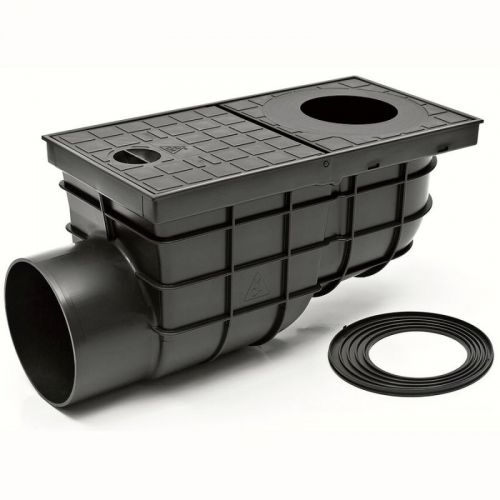 Geiger - lapač střešních splavenin, boční odtok D 110 mm, černý