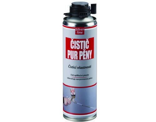 Den Braven Čistič PUR pěny Silver line, dóza 500 ml, transparentní
